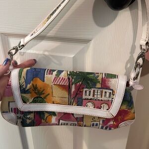 Saks pink label vintage colorful printed Women's Bag